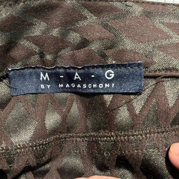 MAG BY MAGASCHONI Sz 4  (estimated) Diamond Pattern Design Trouser Pants - Picture 9 of 10